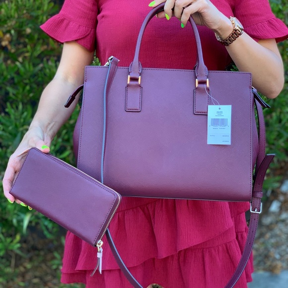 Kate Spade Cameron LG Satchel Crossbody Wallet Set - Picture 2 of 8